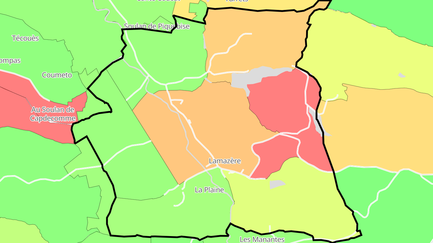 Carte des prix de l'immobilier Lamazère