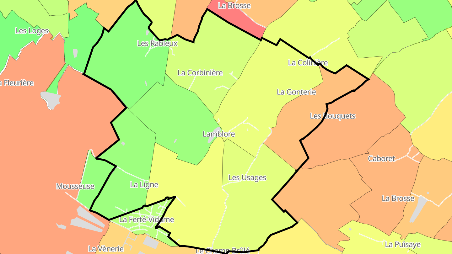 Carte des prix de l'immobilier Lamblore