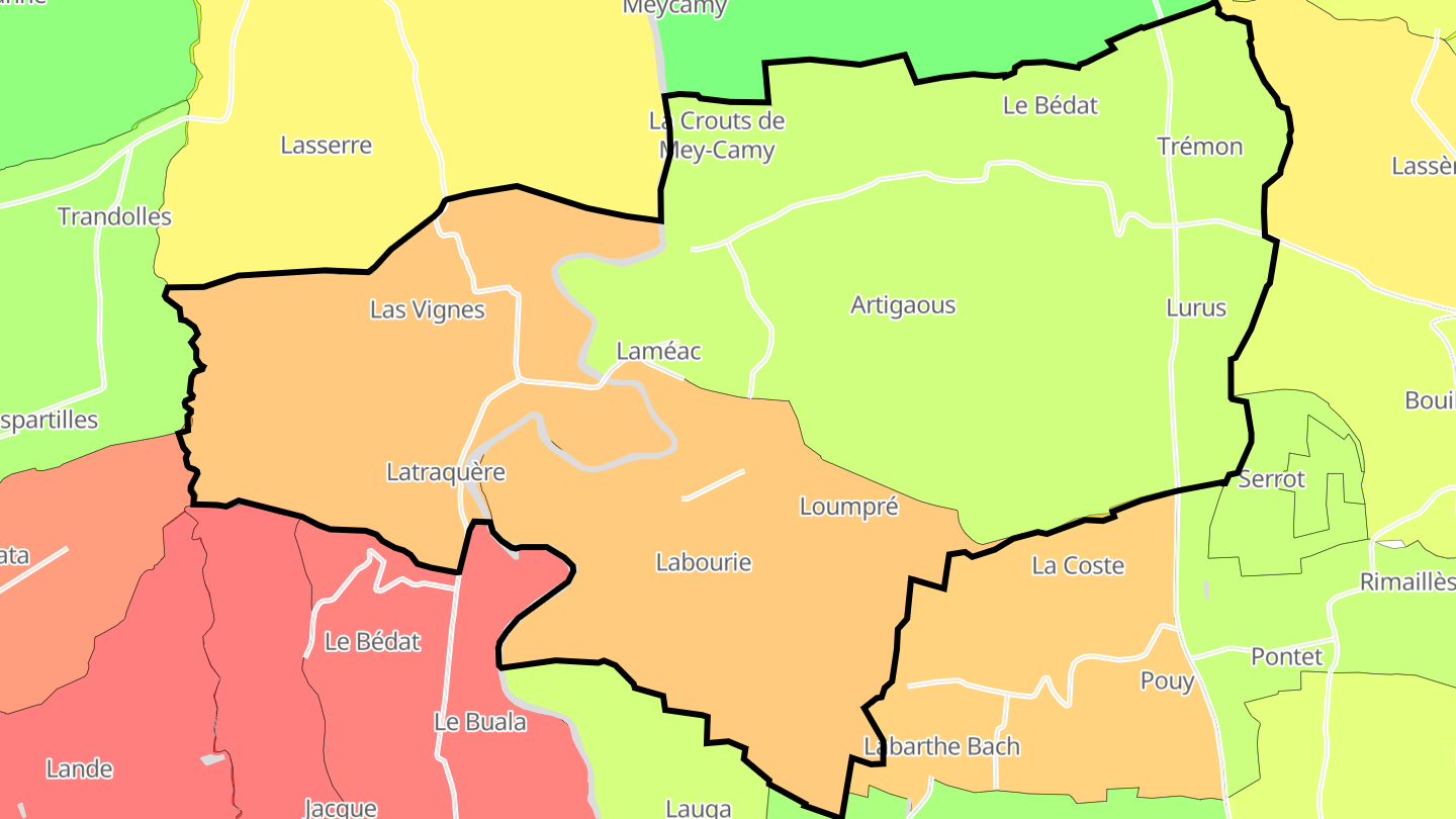 Carte des prix de l'immobilier Laméac