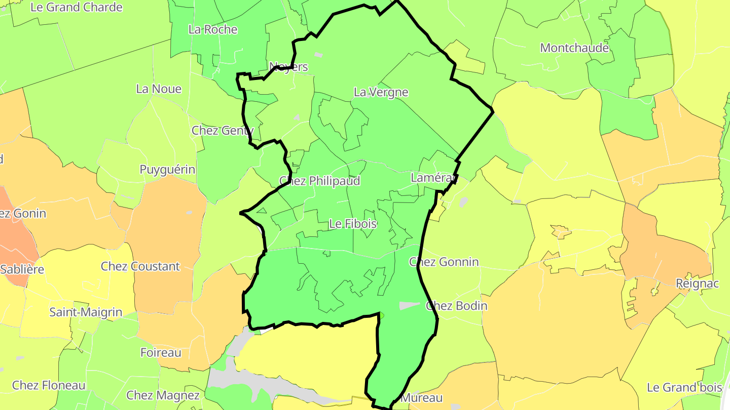 Carte des prix de l'immobilier Lamérac