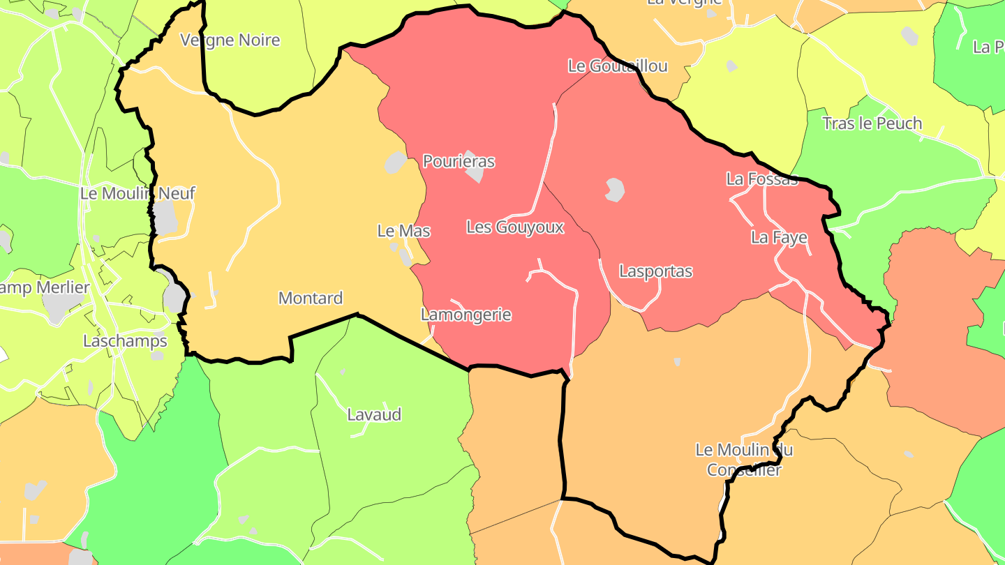 Carte des prix de l'immobilier Lamongerie