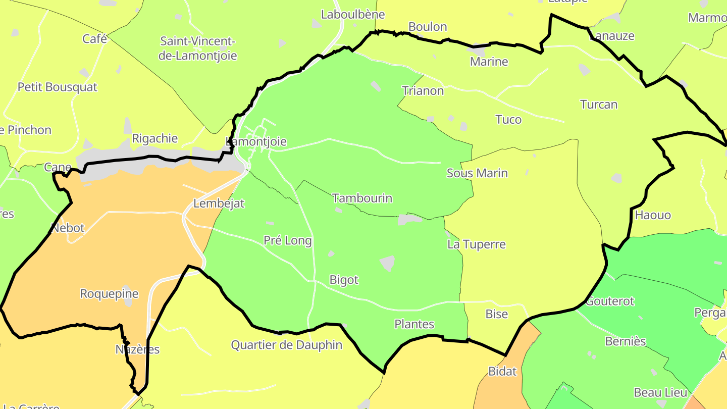 Carte des prix de l'immobilier Lamontjoie