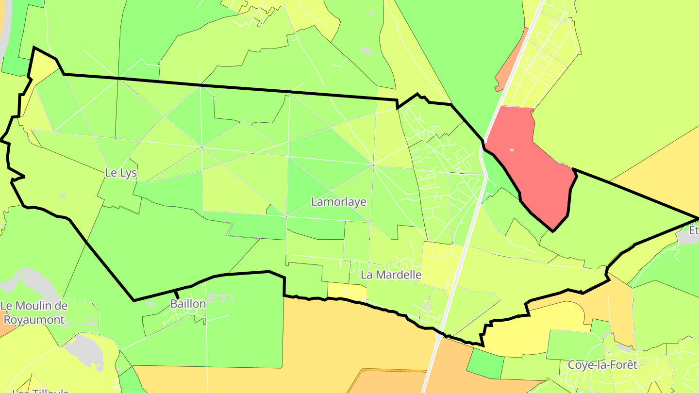 Carte des prix de l'immobilier Lamorlaye