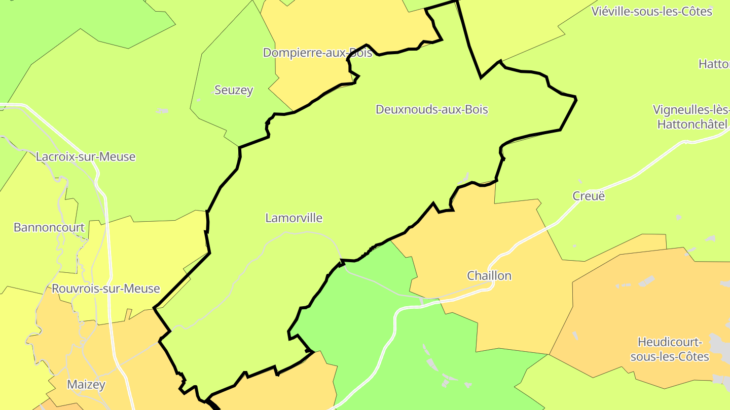 Carte des prix de l'immobilier Lamorville