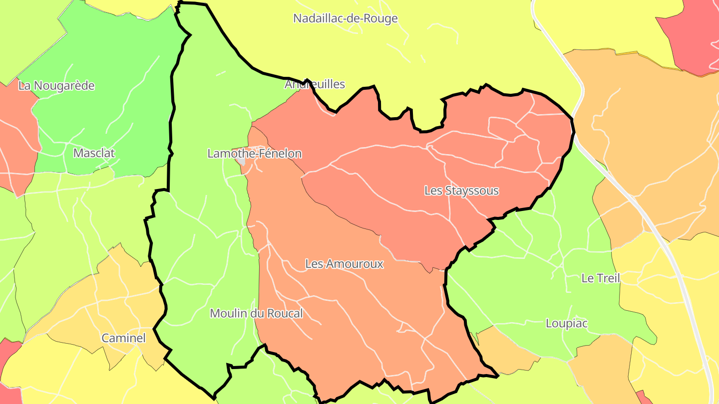Carte des prix de l'immobilier Lamothe-Fénelon