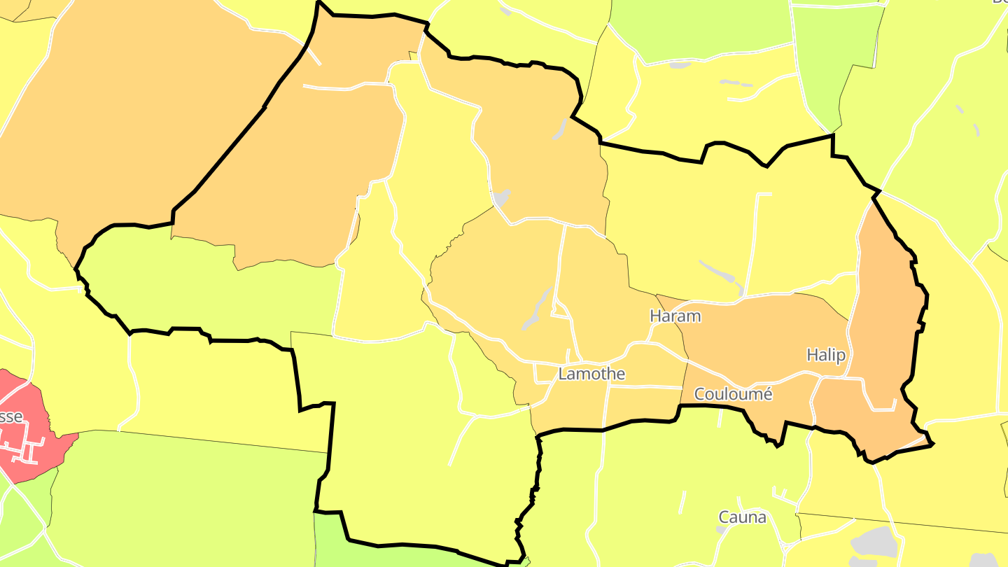 Carte des prix de l'immobilier Lamothe