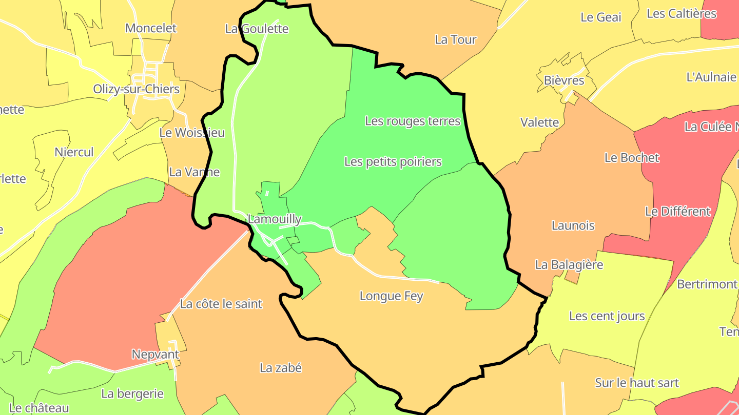 Carte des prix de l'immobilier Lamouilly