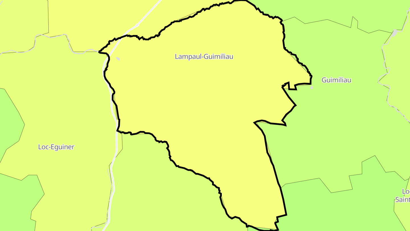 Carte des prix de l'immobilier Lampaul-Guimiliau
