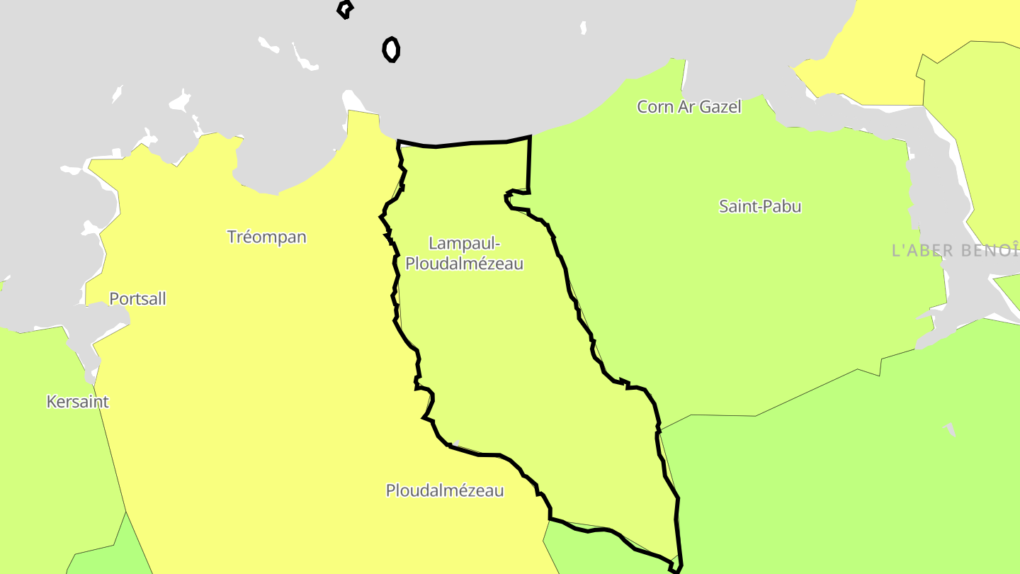 Carte des prix de l'immobilier Lampaul-Ploudalmézeau
