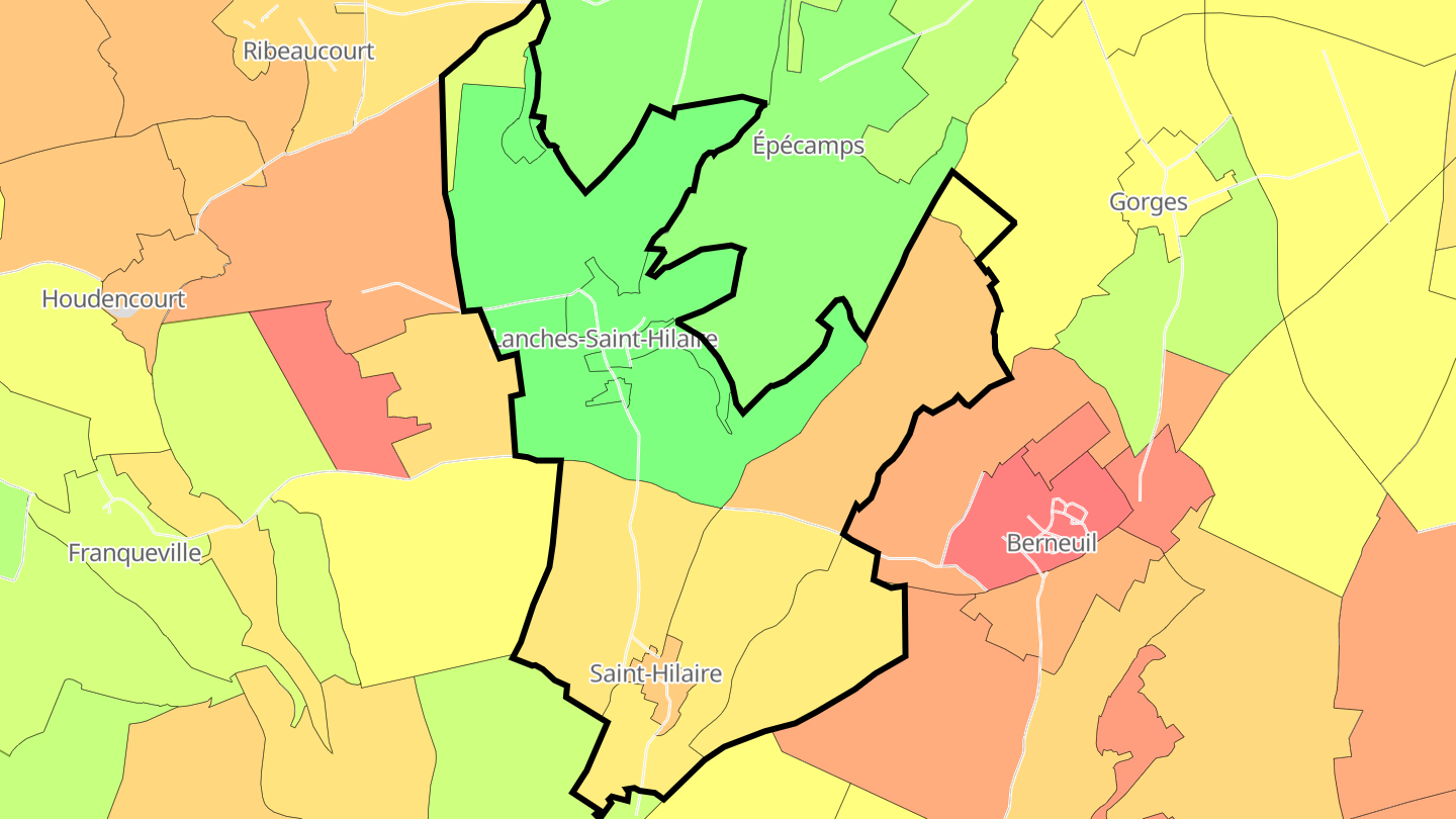 Carte des prix de l'immobilier Lanches-Saint-Hilaire