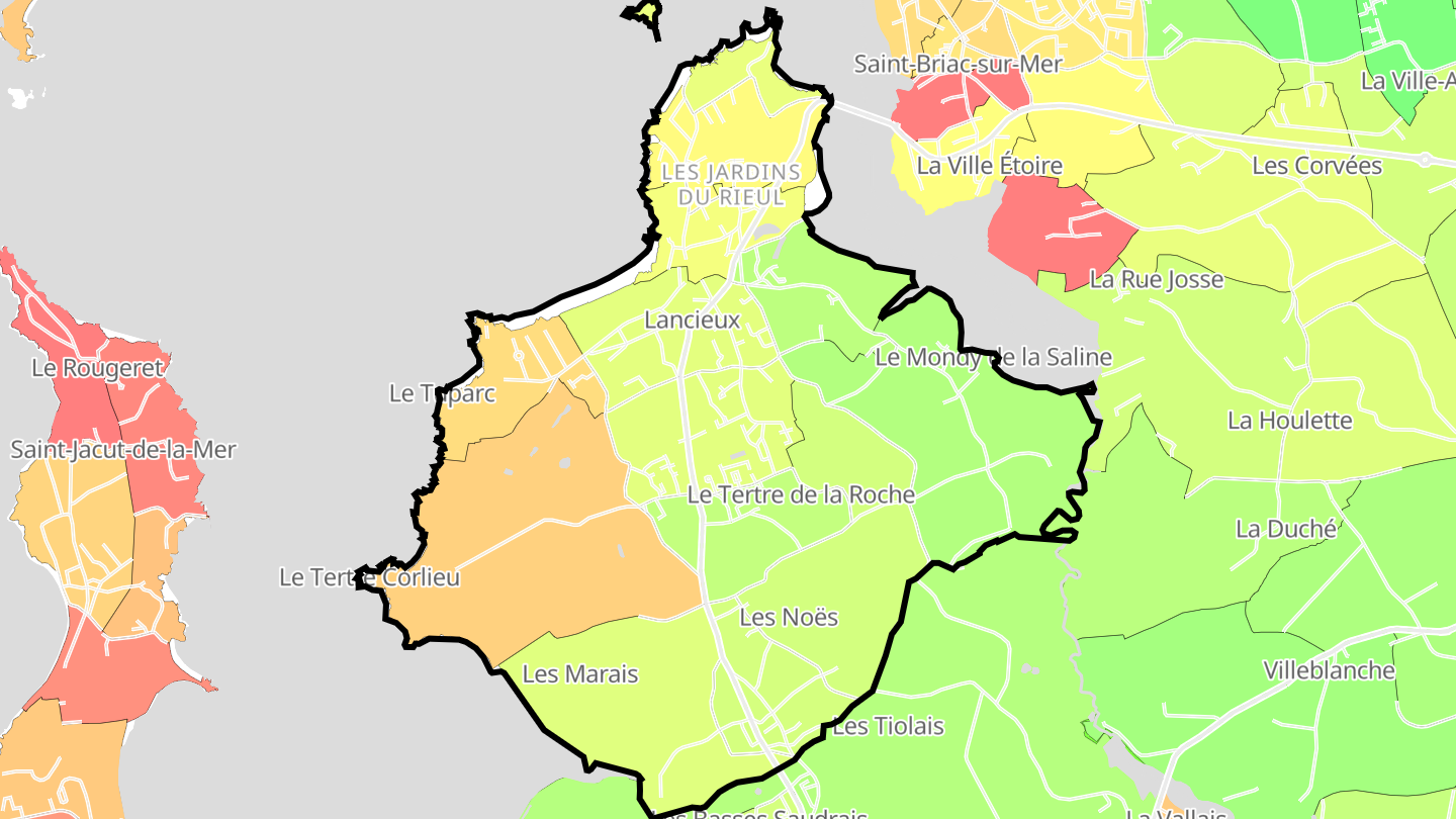 Carte des prix de l'immobilier Lancieux