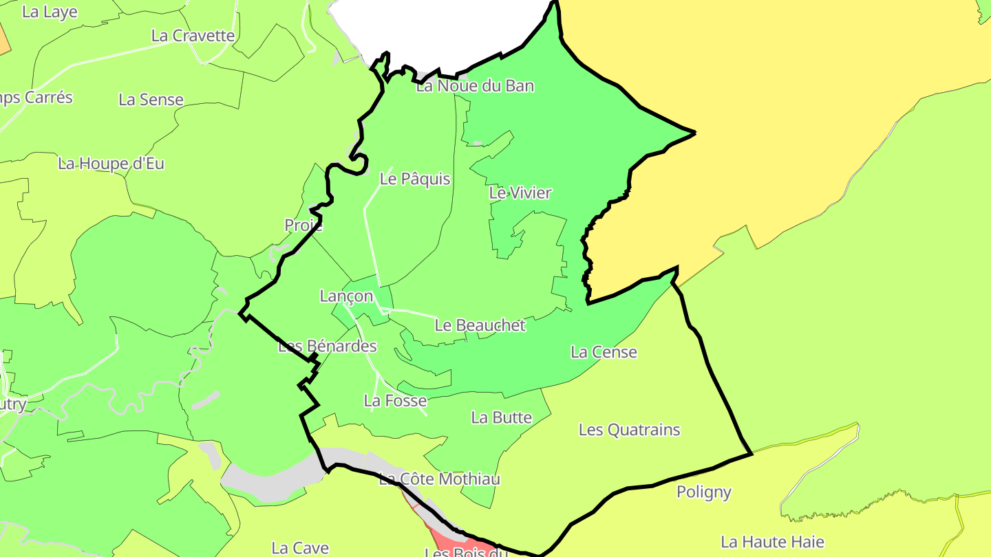 Carte des prix de l'immobilier Lançon