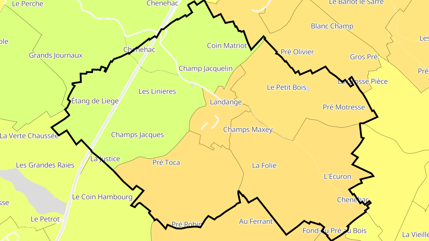 Carte des prix de l'immobilier Landange