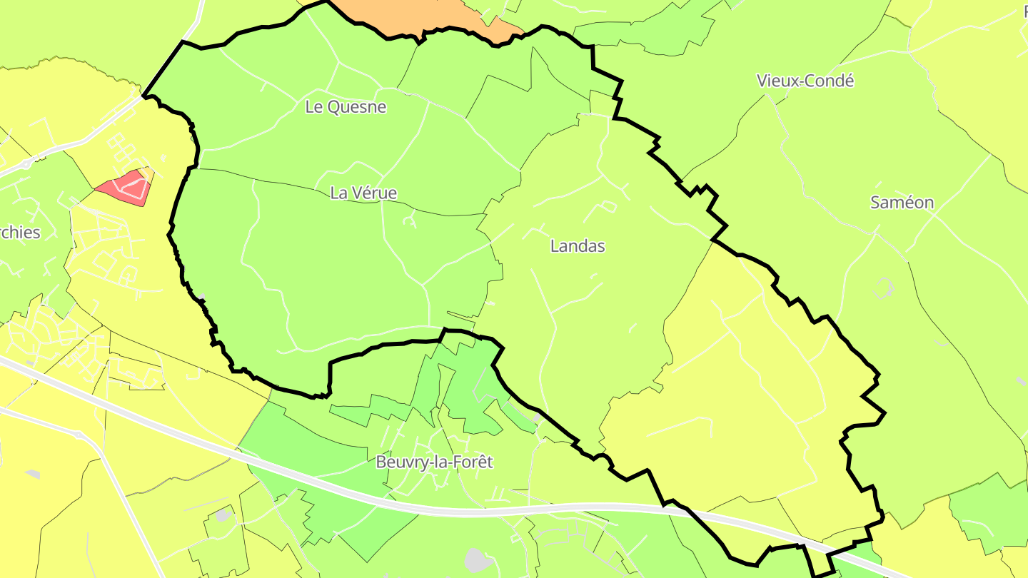 Carte des prix de l'immobilier Landas