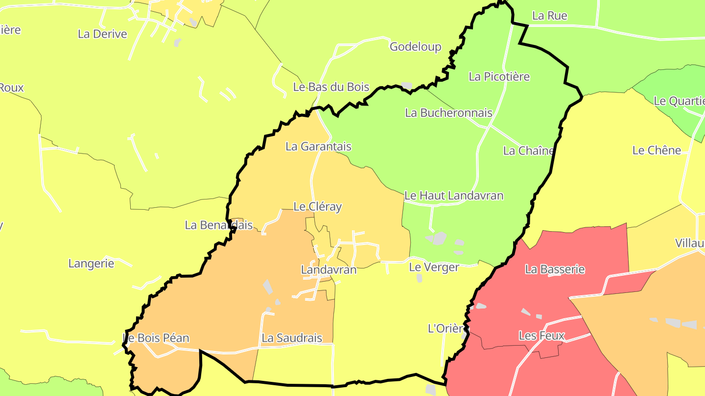Carte des prix de l'immobilier Landavran