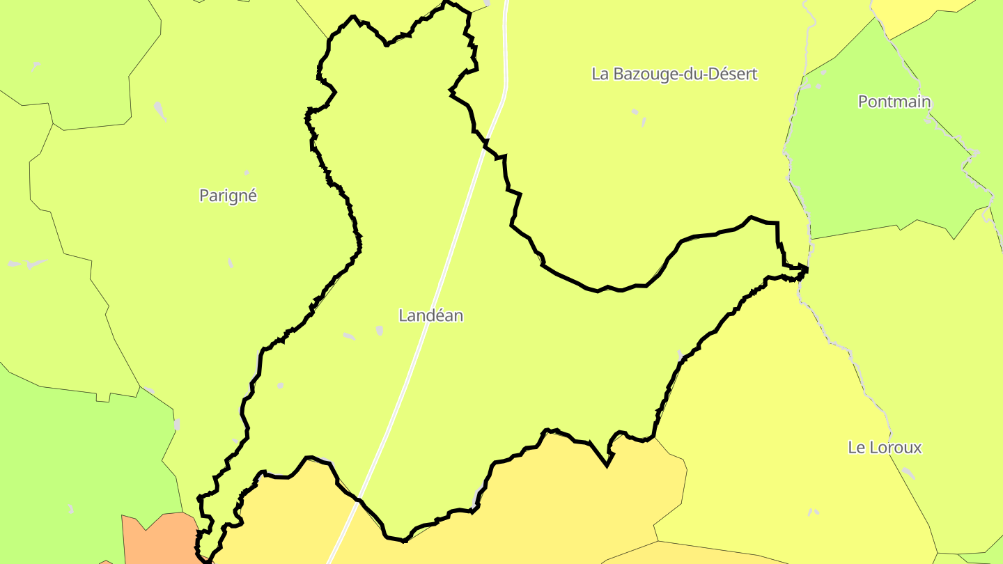 Carte des prix de l'immobilier Landéan