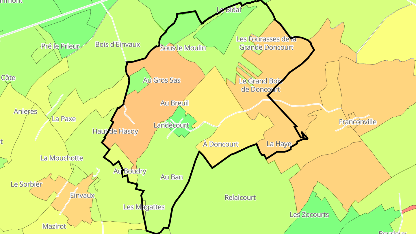 Carte des prix de l'immobilier Landécourt