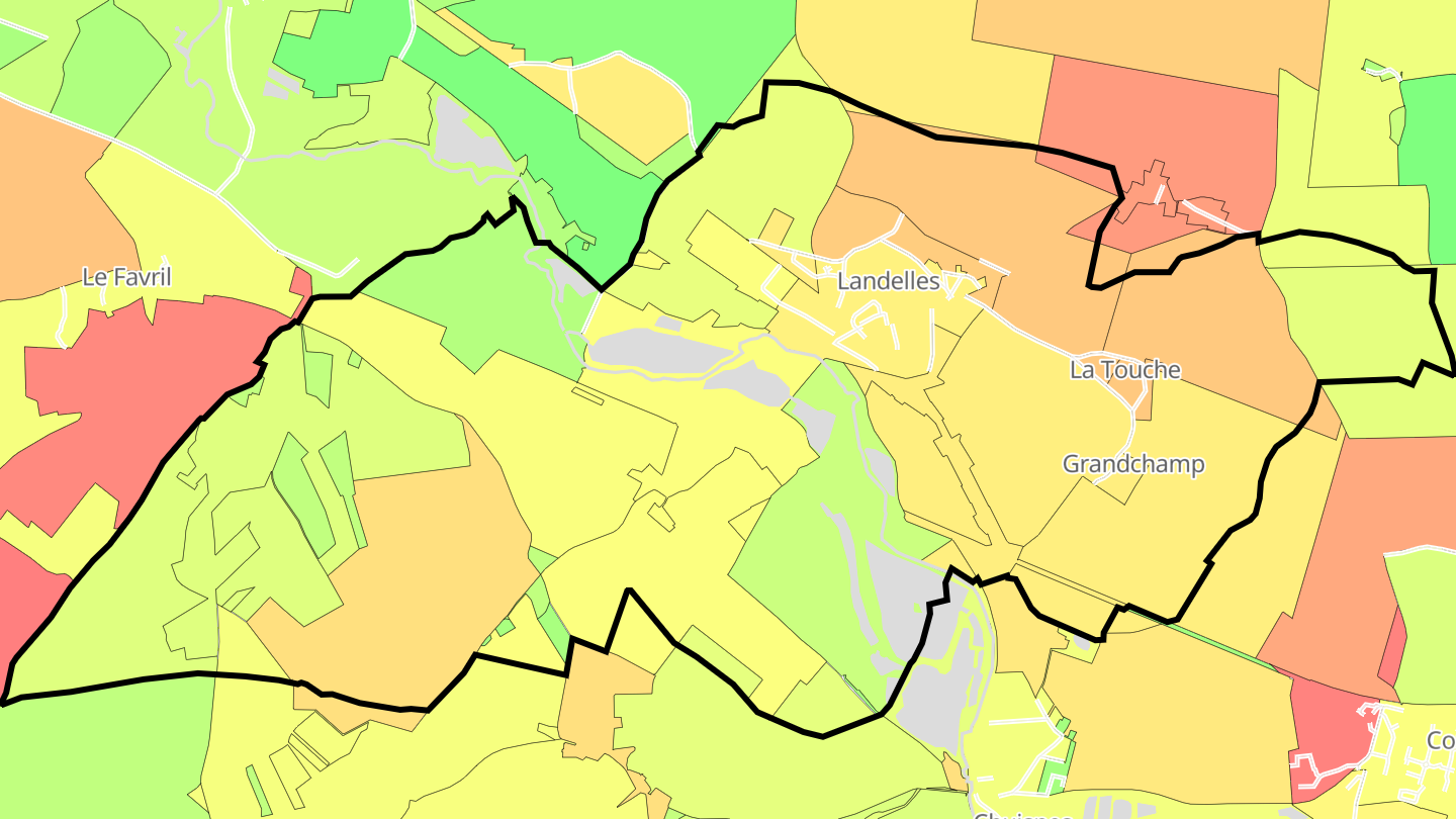 Carte des prix de l'immobilier Landelles