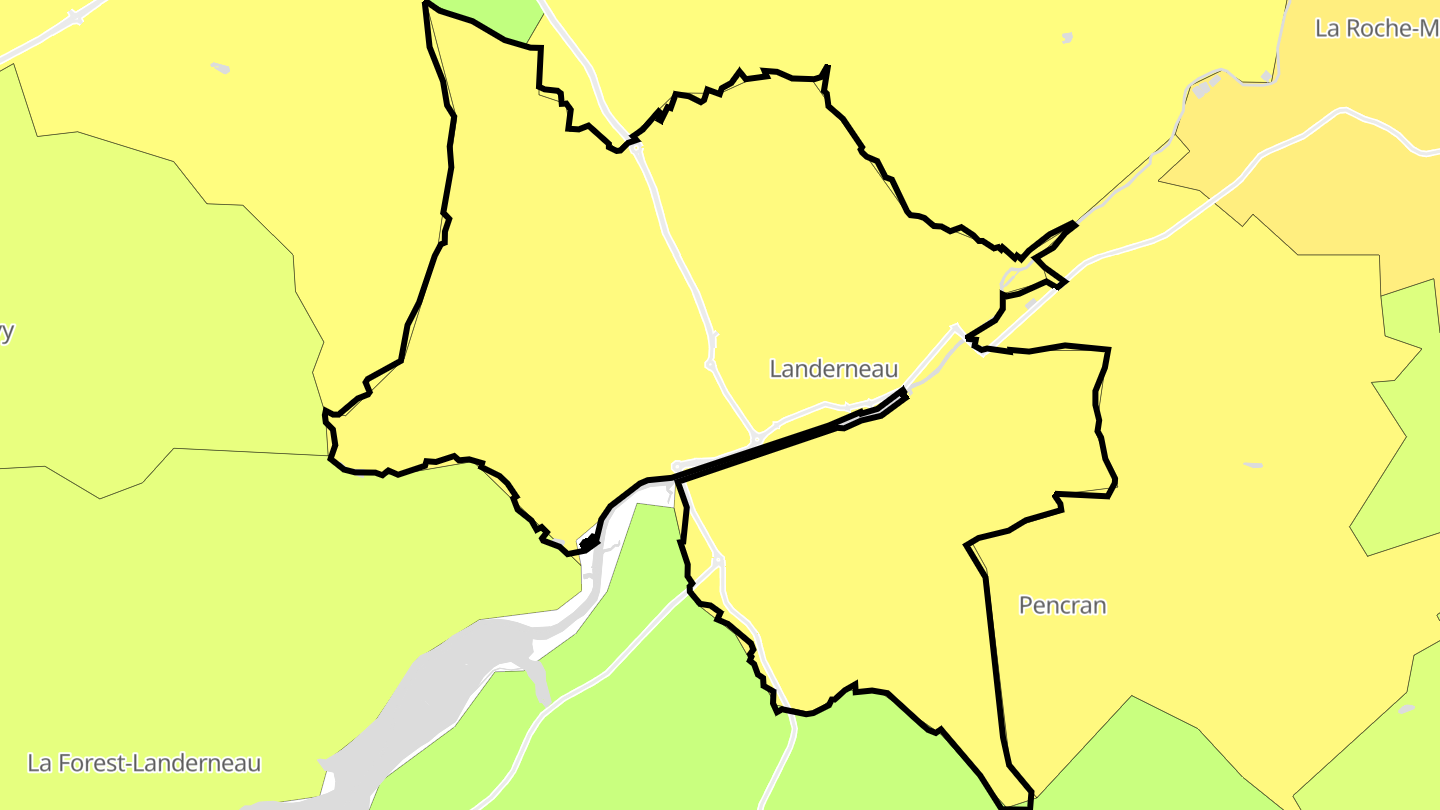 Carte des prix de l'immobilier Landerneau