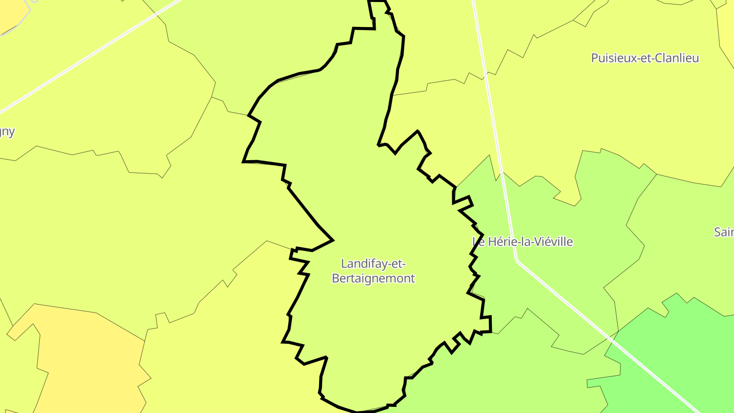 Carte des prix de l'immobilier Landifay-et-Bertaignemont