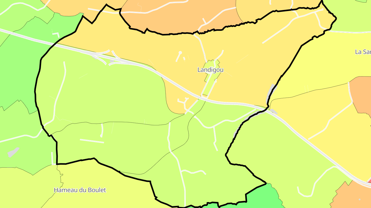 Carte des prix de l'immobilier Landigou