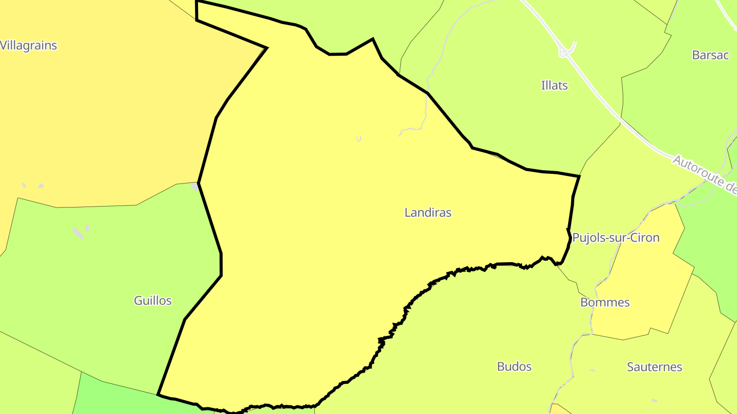 Carte des prix de l'immobilier Landiras