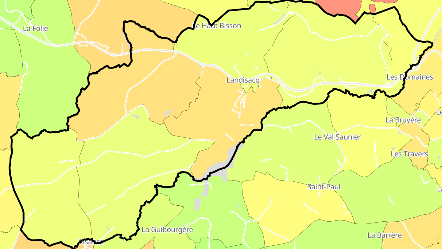 Carte des prix de l'immobilier Landisacq