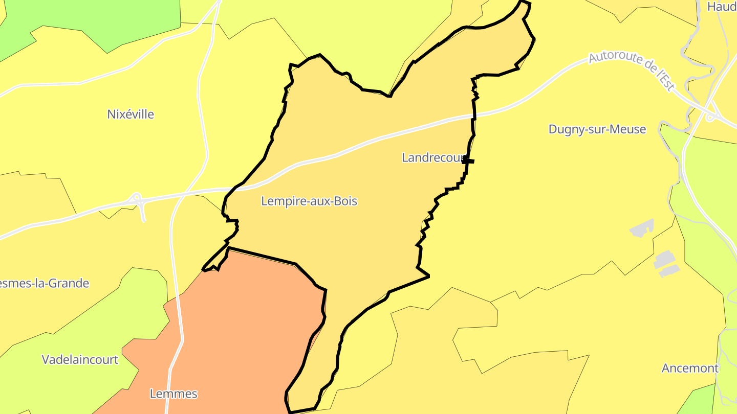 Carte des prix de l'immobilier Landrecourt-Lempire