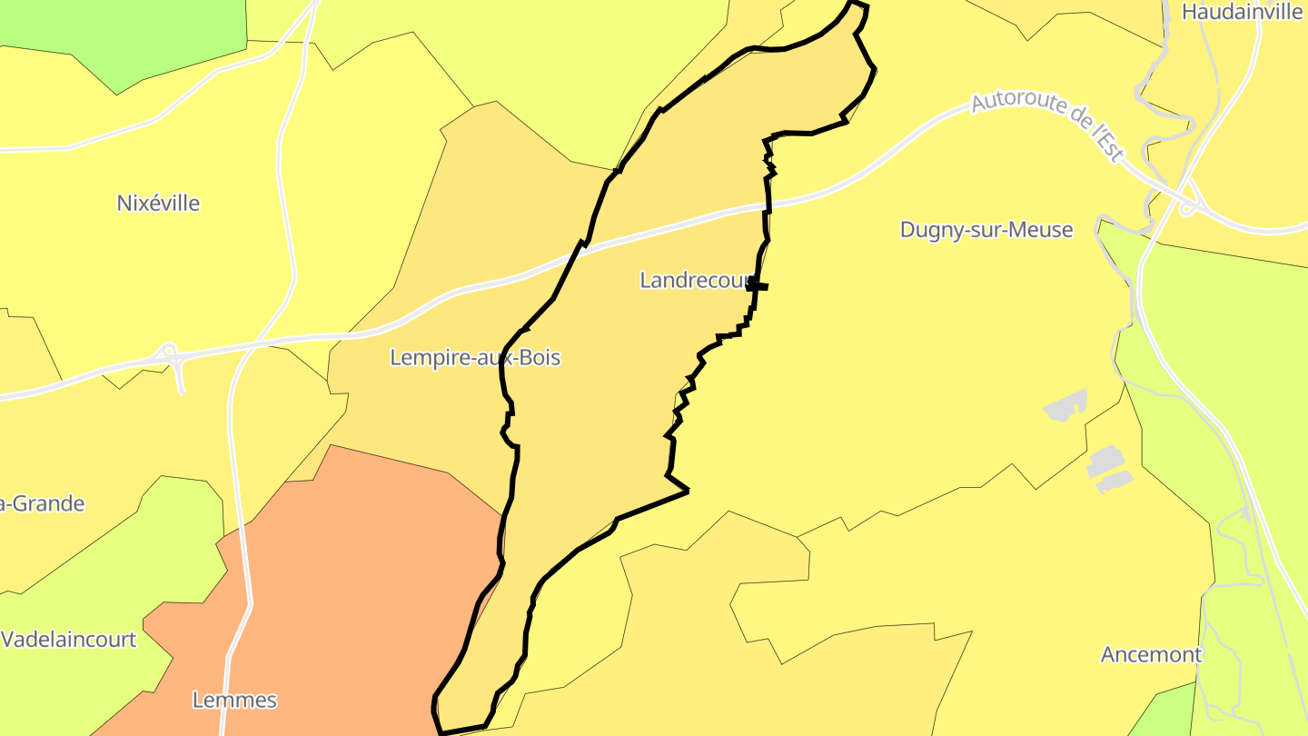 Carte des prix de l'immobilier Landrecourt