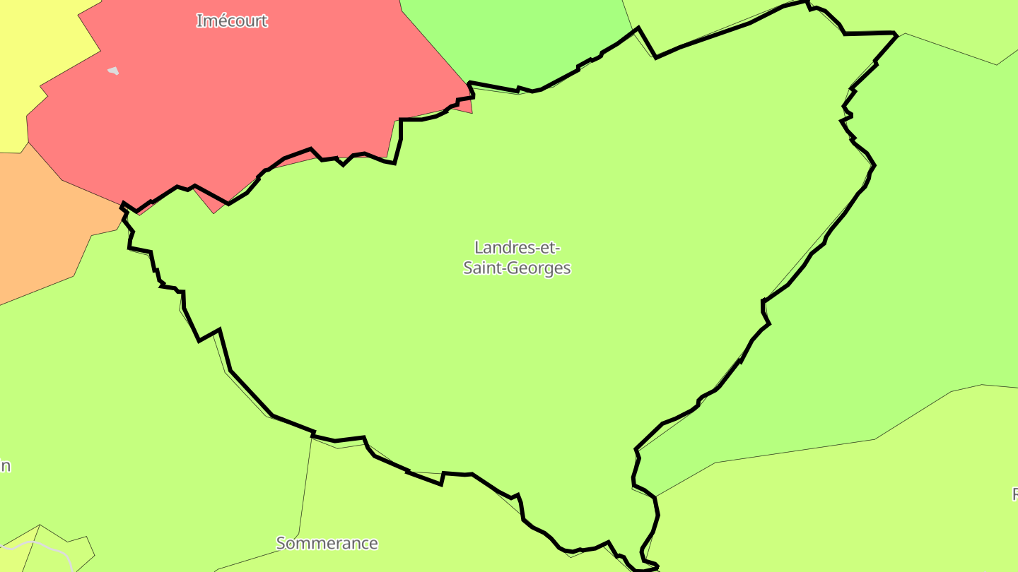 Carte des prix de l'immobilier Landres-et-Saint-Georges