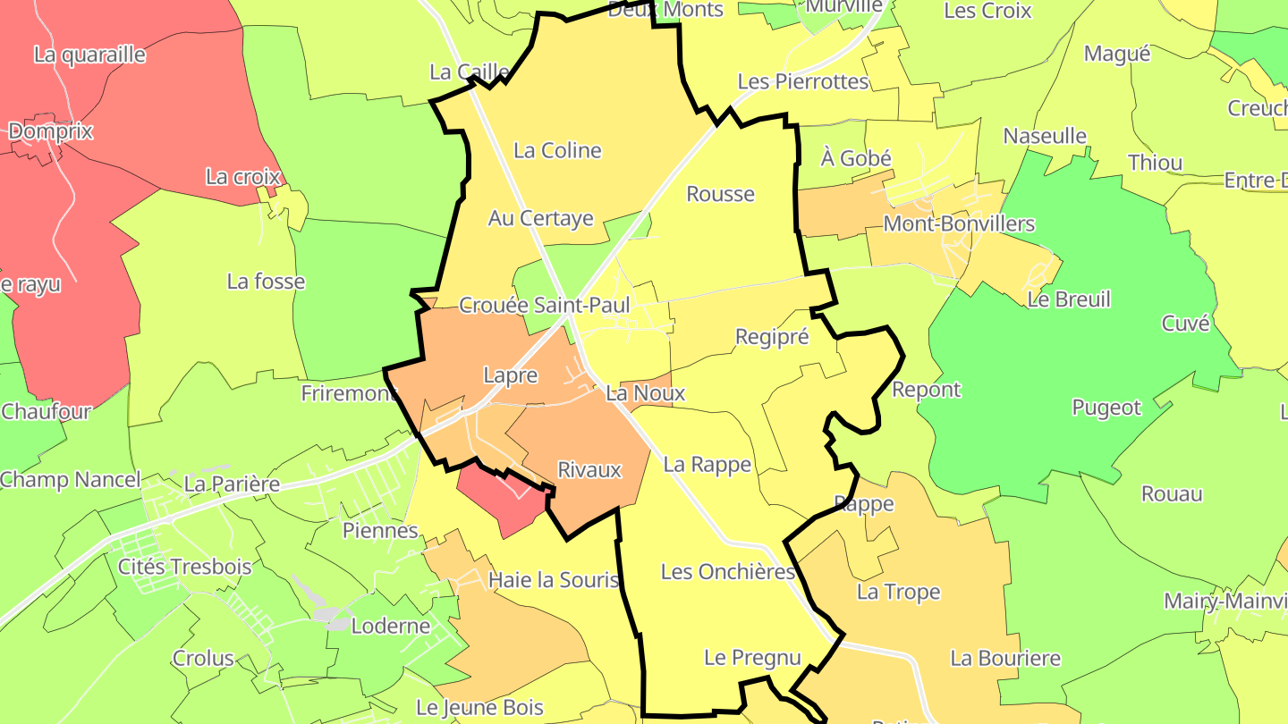 Carte des prix de l'immobilier Landres
