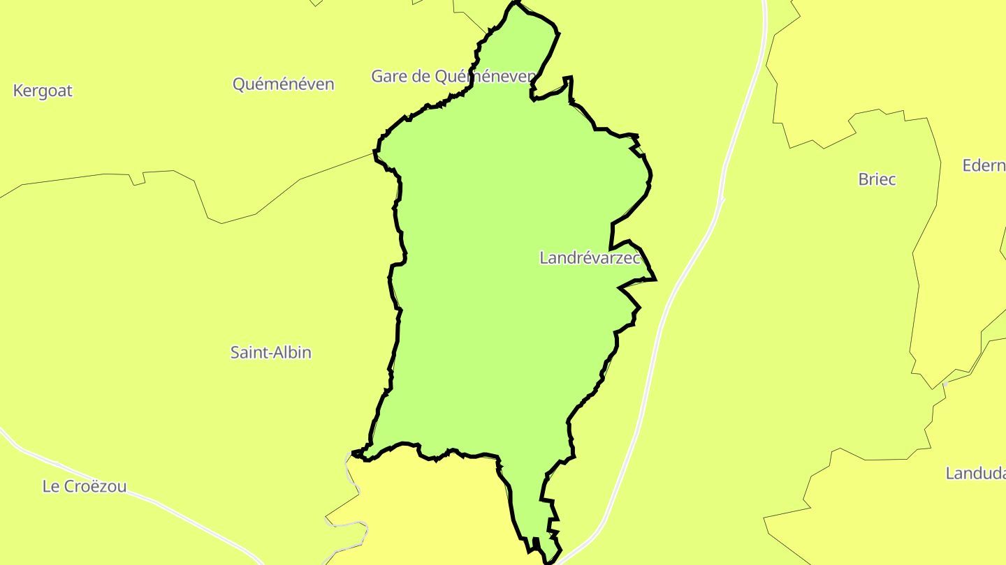 Carte des prix de l'immobilier Landrévarzec