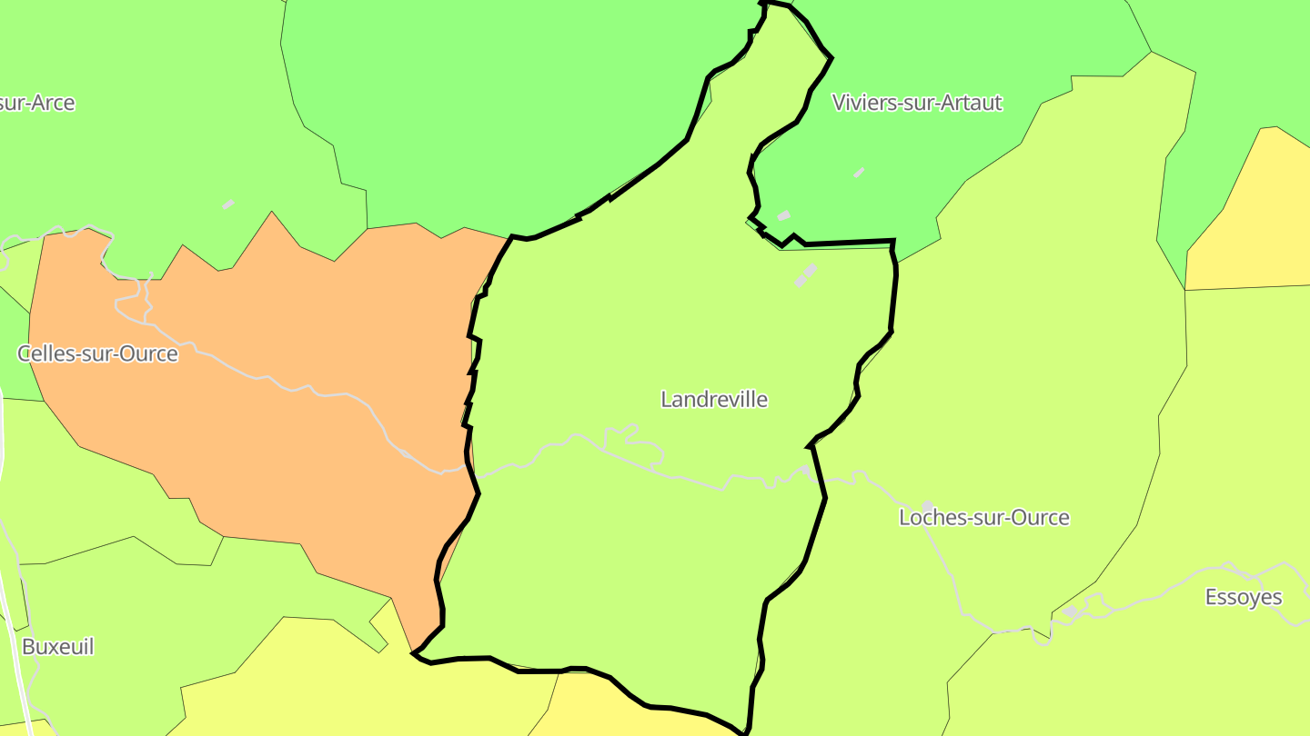 Carte des prix de l'immobilier Landreville