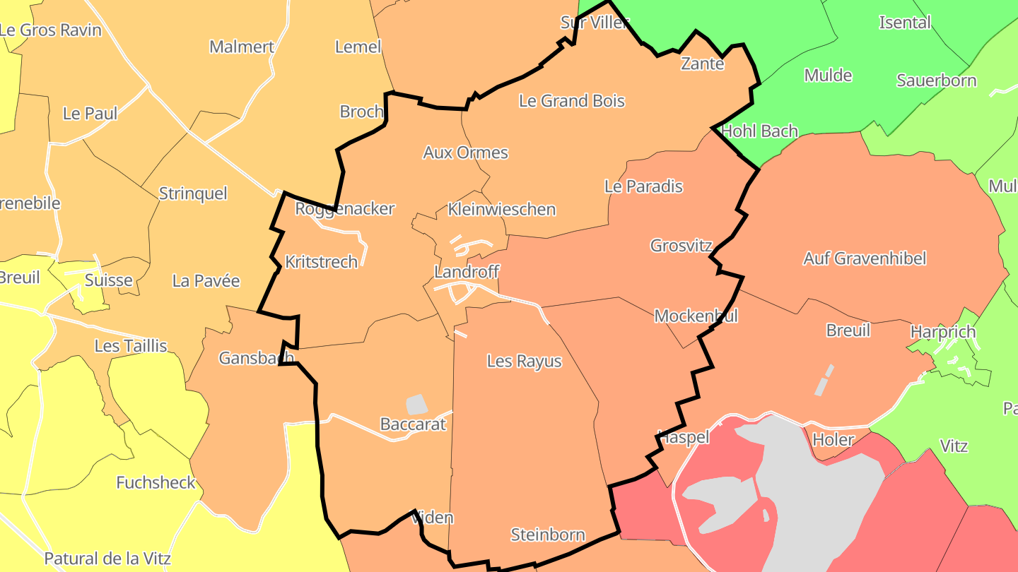 Carte des prix de l'immobilier Landroff