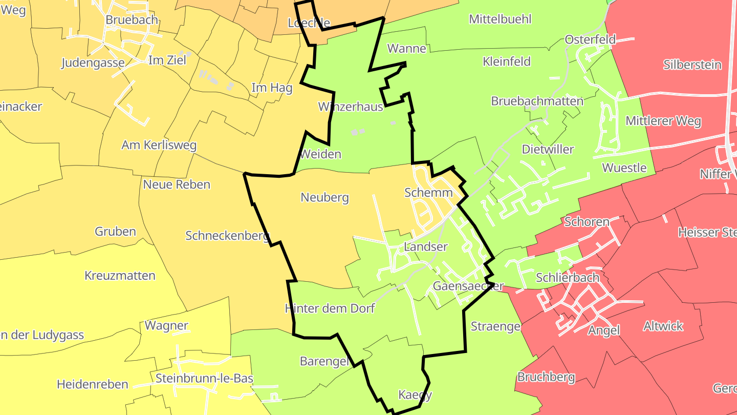 Carte des prix de l'immobilier Landser