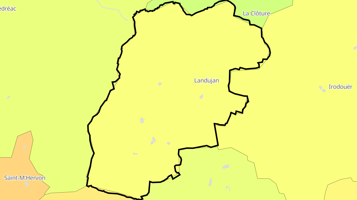 Carte des prix de l'immobilier Landujan