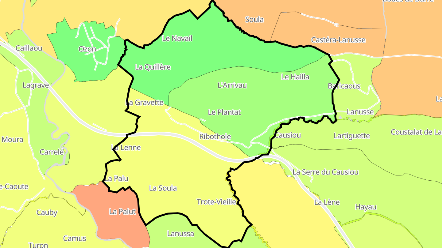 Carte des prix de l'immobilier Lanespède