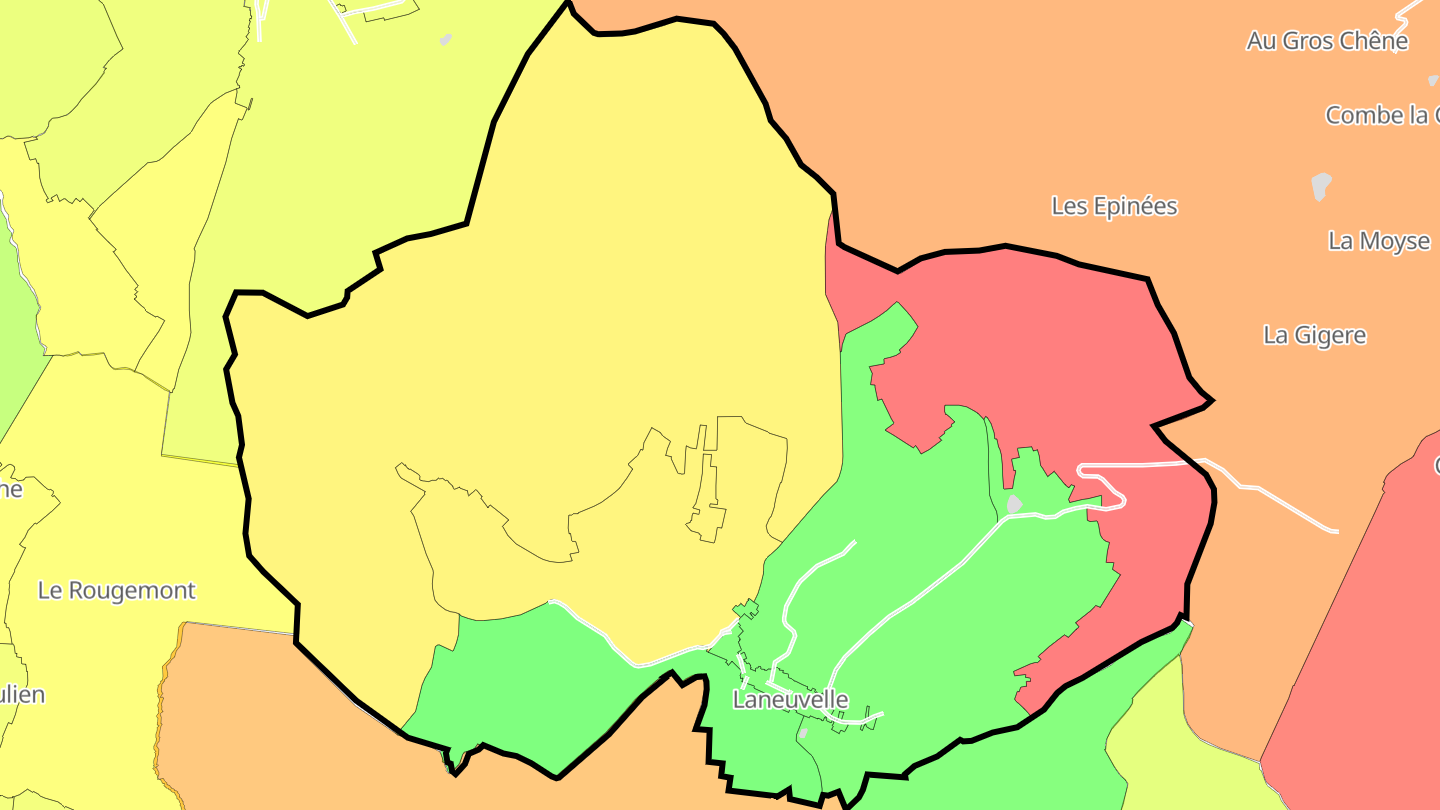 Carte des prix de l'immobilier Laneuvelle