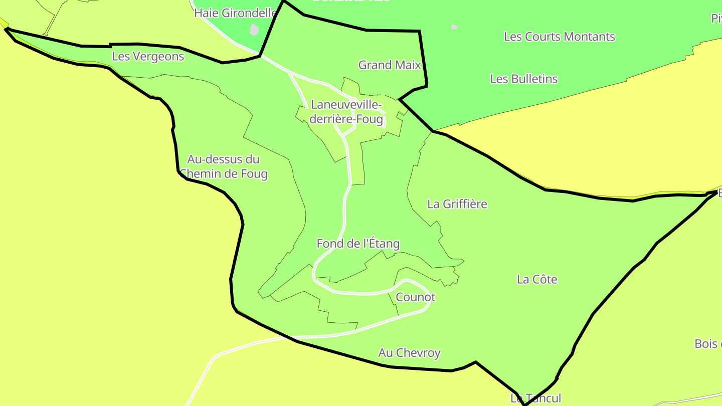 Carte des prix de l'immobilier Laneuveville-derrière-Foug