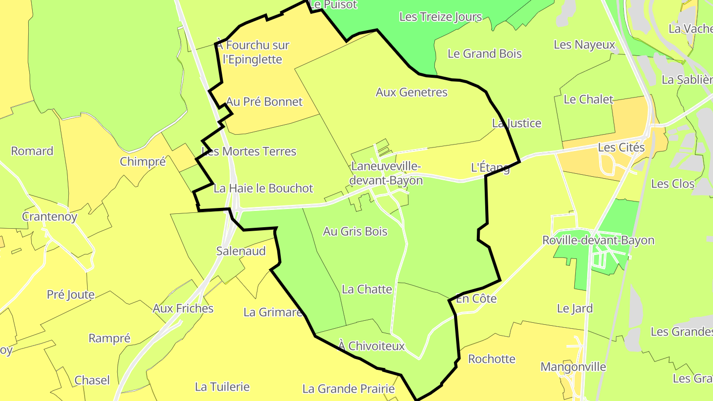 Carte des prix de l'immobilier Laneuveville-devant-Bayon