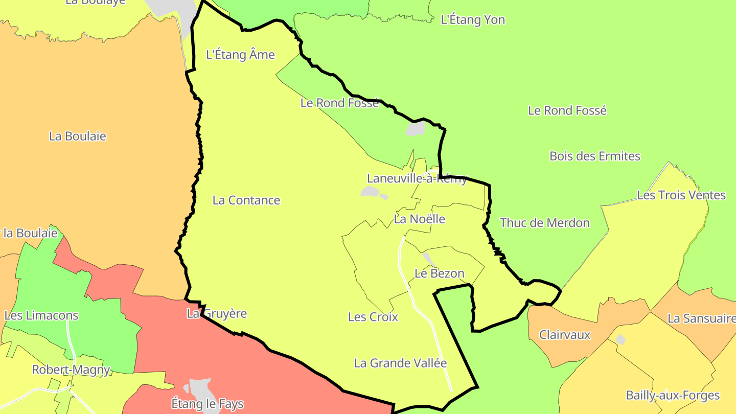 Carte des prix de l'immobilier Laneuville-à-Rémy