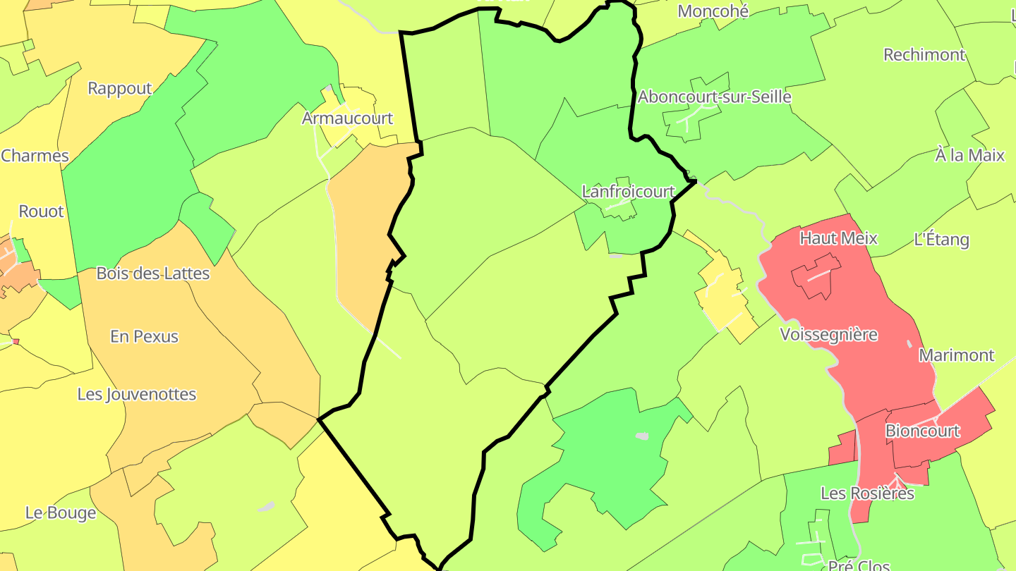 Carte des prix de l'immobilier Lanfroicourt