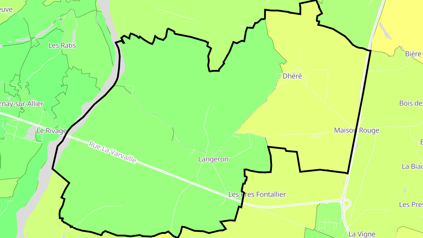 Carte des prix de l'immobilier Langeron