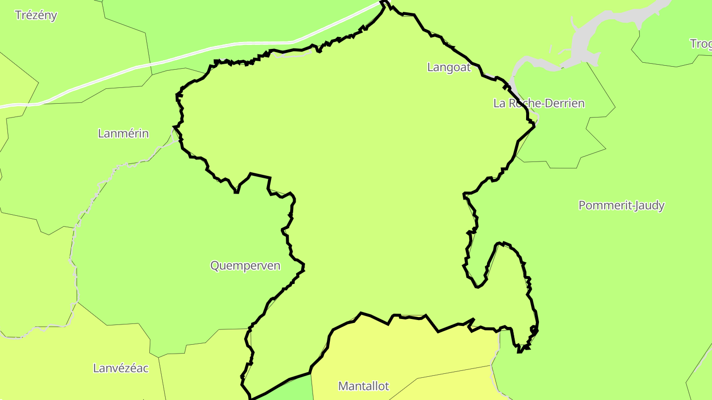 Carte des prix de l'immobilier Langoat