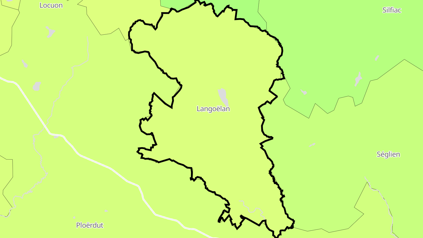 Carte des prix de l'immobilier Langoëlan