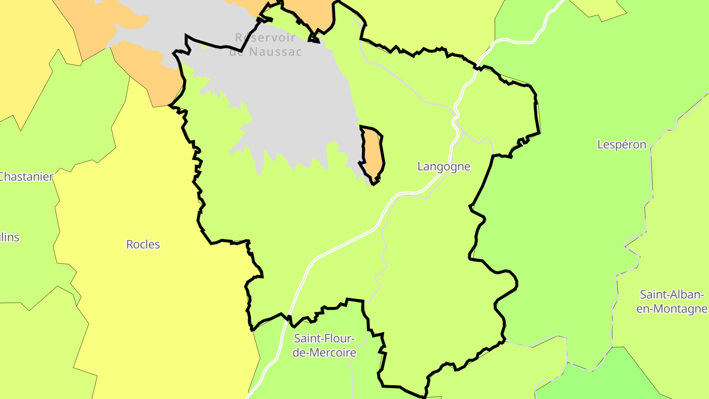Carte des prix de l'immobilier Langogne