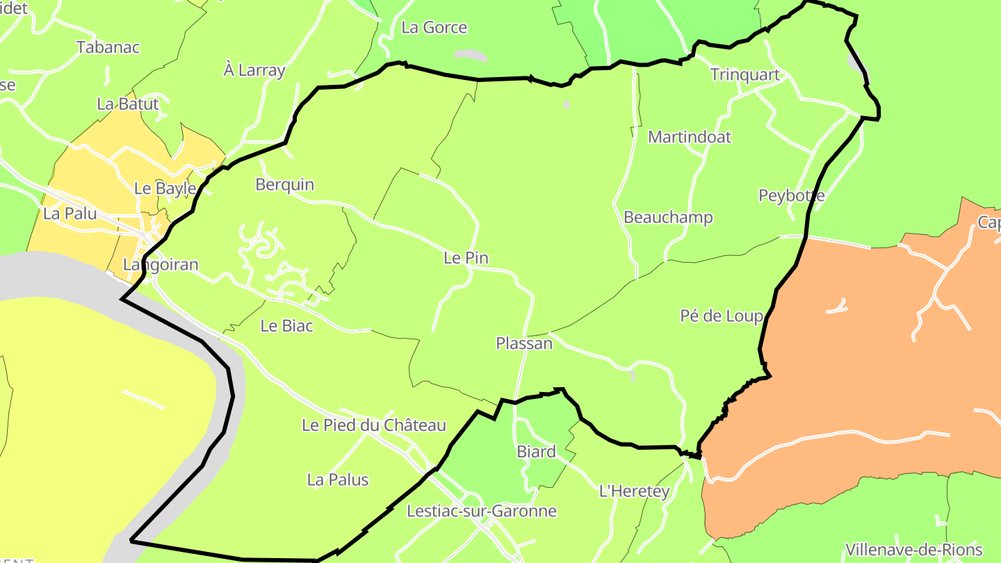 Carte des prix de l'immobilier Langoiran