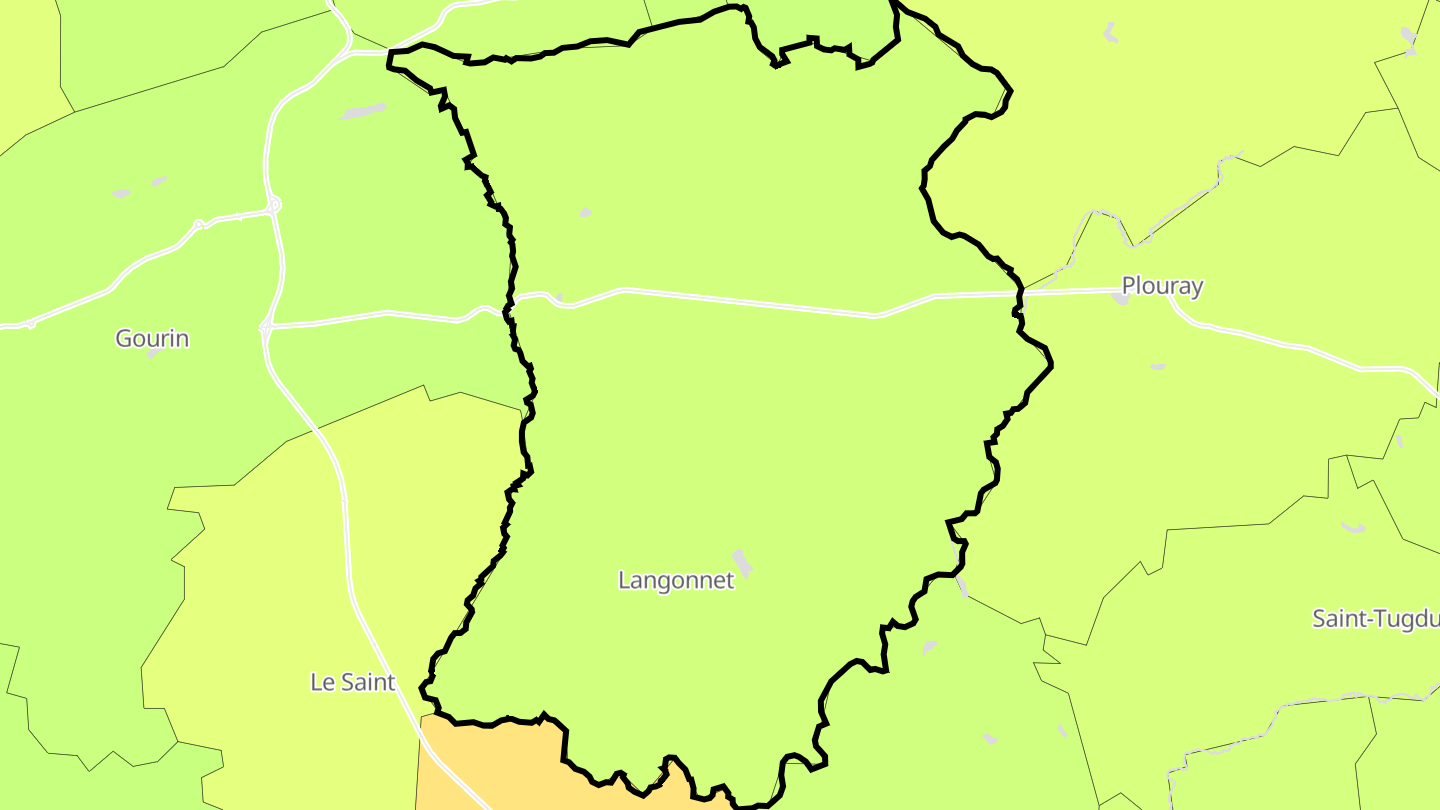 Carte des prix de l'immobilier Langonnet