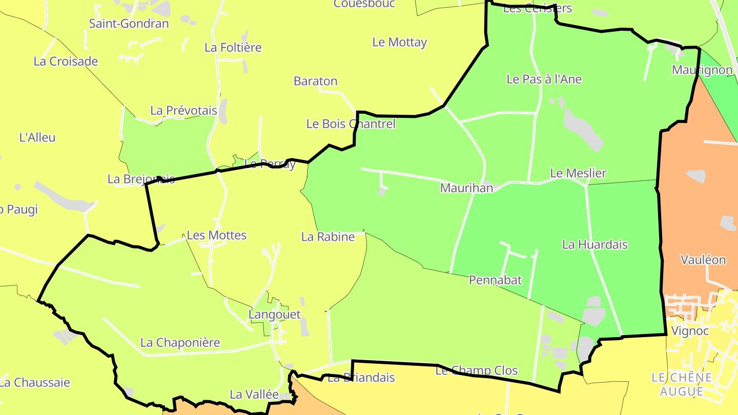Carte des prix de l'immobilier Langouet