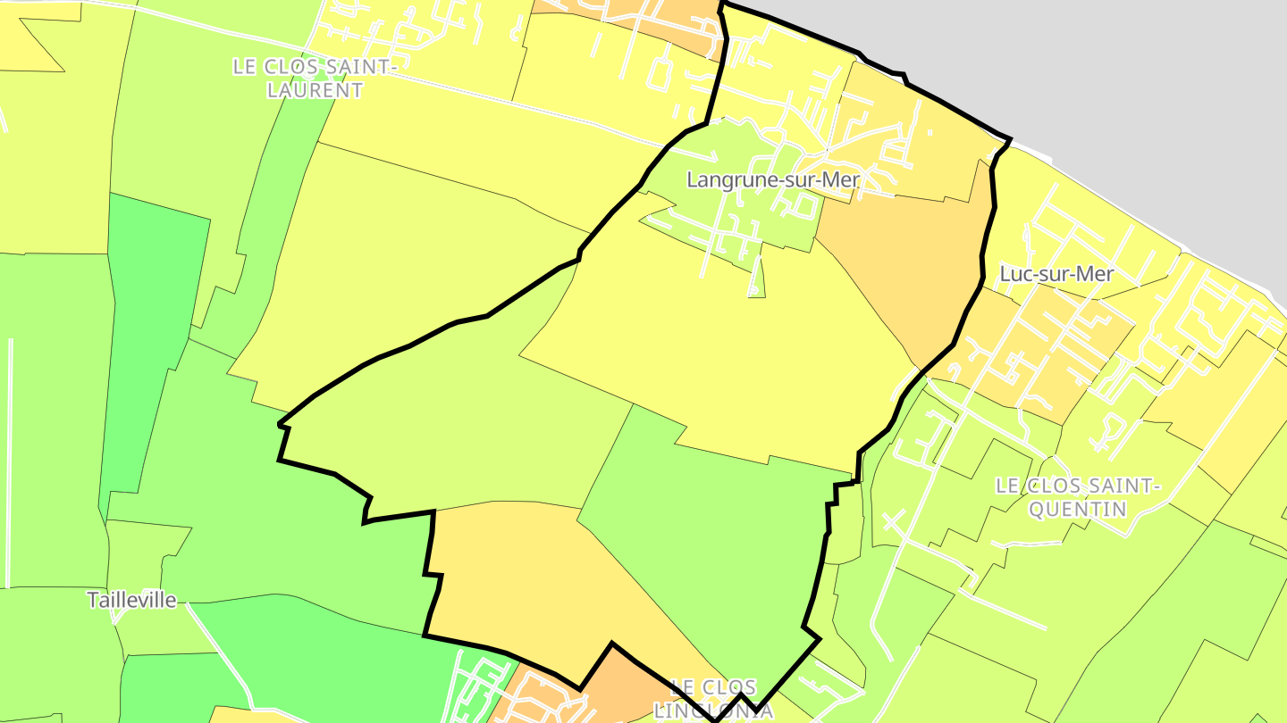 Carte des prix de l'immobilier Langrune-sur-Mer